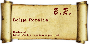 Bolya Rozália névjegykártya